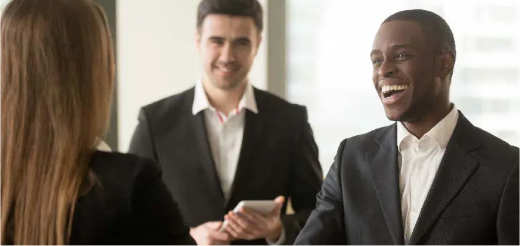 a few business people talking