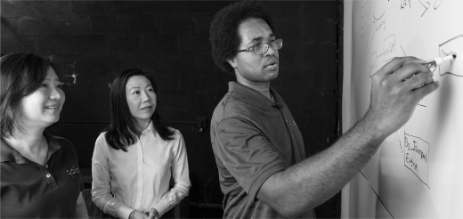 a few people in a room