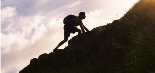 a person climbing a mountain